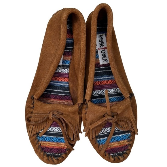 Minnetonka Suede Leather Kilty Arizona Moccasins. Size 9 - Picture 3 of 11